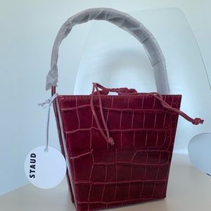 NWT Beautiful STAUD Edie Croc Embossed Bag